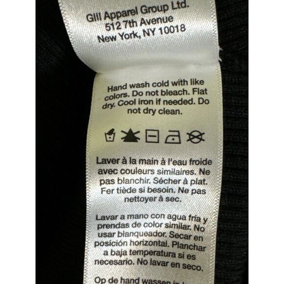 DKNY Black Ribbed Henley Long-Sleeve Bodysuit Button Front Size Medium - Picture 8 of 8